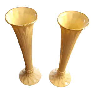 Vintage Lenox Usa Pair of Ivory Porcelain Fluted Vases