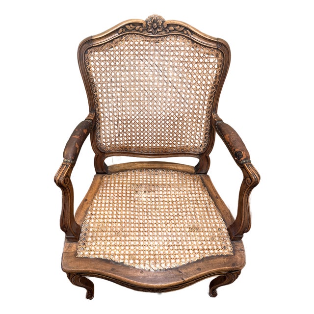 Antique Louis XV Caned Chair For Sale
