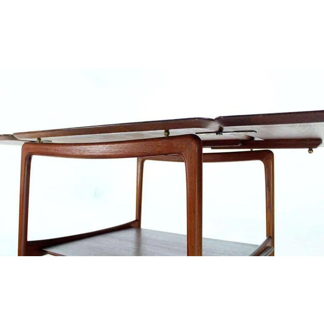 1960s Square Solid Teak Drop Leaf Coffee End Table For Sale - Image 5 of 10