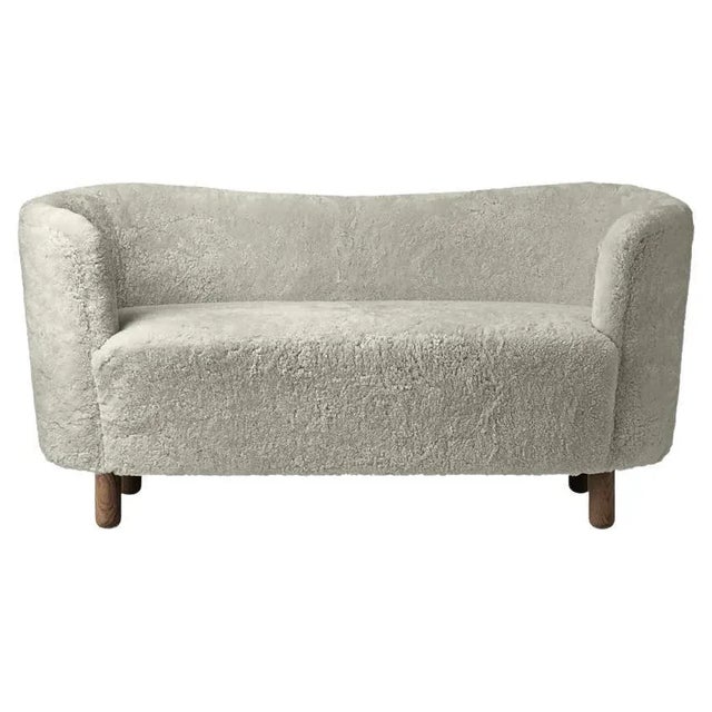 Wood Green Tea Sheepskin and Smoked Oak Mingle Sofa by Lassen For Sale - Image 7 of 7