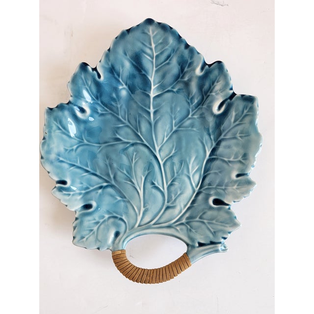 Vintage Mid-Century Century Majolica Leaf Plates - Set of 7 For Sale In New York - Image 6 of 12