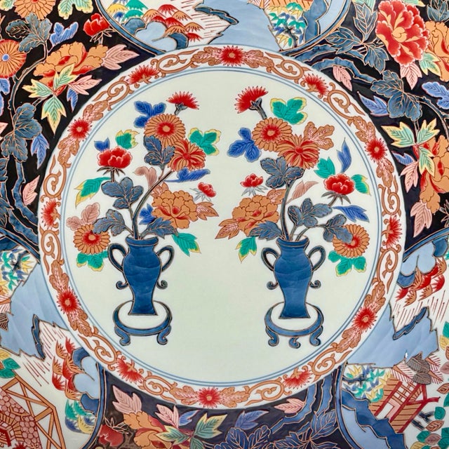 Antique Japanese Large Imari Charger Wall Plate – Arita Ware Kinrande Style For Sale - Image 4 of 6