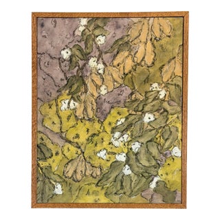 Verdant Framework (Ochre Field) — Contemporary Abstract Botanical Painting For Sale