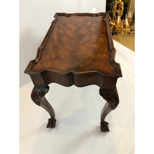 Wood Theodore Alexander Flame Mahogany Rectangular Scalloped End or Tea Table With Claw Feet For Sale - Image 7 of 12