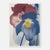 This is a large modernist print of poppies in bold yet soft hues of red and blue. Washes of color overlap in the play of...