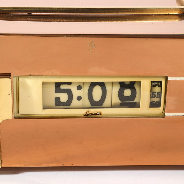 Art Deco Lawson Model P-40 "Zephyr" Streamlined Copper & Brass Electric Clock For Sale - Image 10 of 10