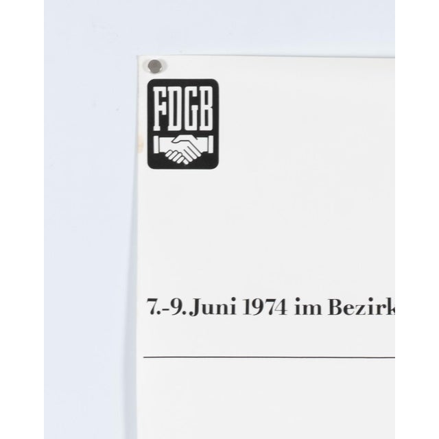 Green Vintage GDR Propaganda Poster For Sale - Image 8 of 9