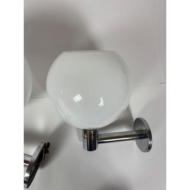 White AM/AS Wall Lamps by Franco Albini for Sirrah, 1970s, Set of 2 For Sale - Image 8 of 12