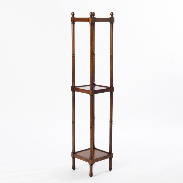 Vintage Brandt Cherry Faux Bamboo 3 Tier Etargere For Sale - Image 9 of 12
