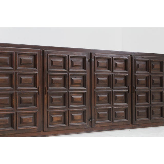 Wood Vintage Brutalist Spanish Credenza, 1970s For Sale - Image 7 of 11