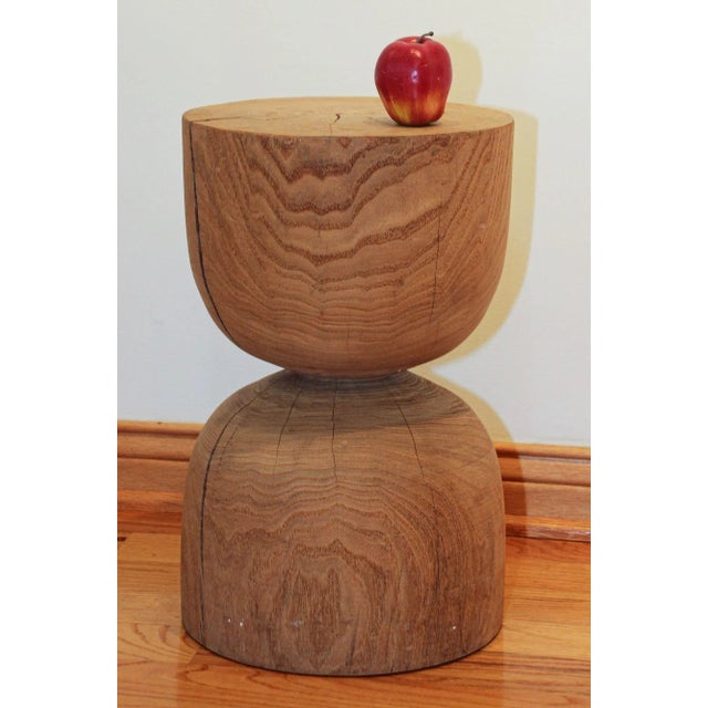 Modern Minimalist Sculptural Wood Log Stool For Sale - Image 10 of 12