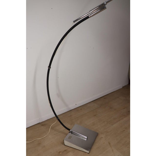 Silver Vintage Arc Floor Lamp with Chromed Metal Arm, 1970 For Sale - Image 8 of 18