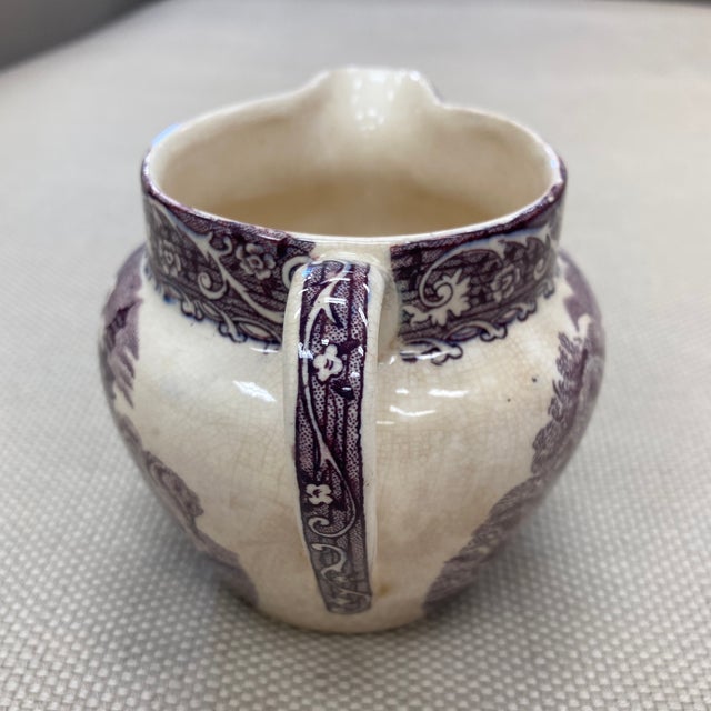 Early 20th Century Thames England Purple Transfer Pitcher For Sale - Image 4 of 5