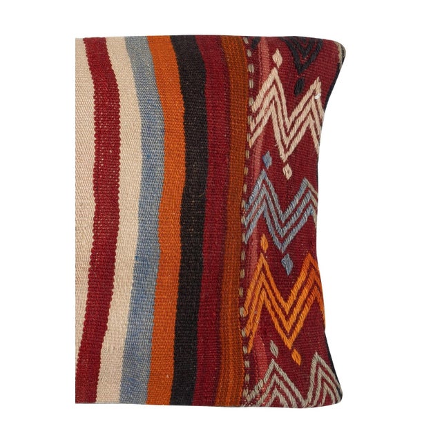 Traditional 16"x24" Vintage Kilim Cushion Cover. Hand-Woven Bohemian Lumbar Pillow Cover For Sale - Image 3 of 4