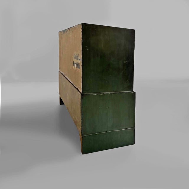 Mid-Century Modern German Dark Green Wooden and Glass Chest of Drawers, 1940s For Sale - Image 4 of 17