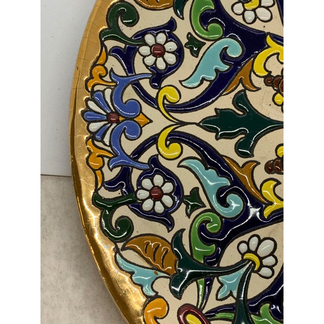 Vintage Spanish Hand Painted Plate With 24k Gold Chairish