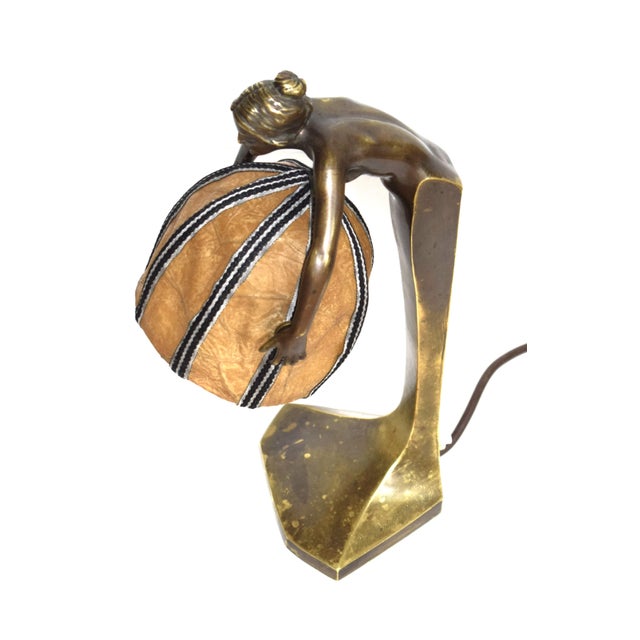 Metal Art Nouveau Bronze Table Lamps from Rudolf Marschall, 1890s, Set of 2 For Sale - Image 7 of 12