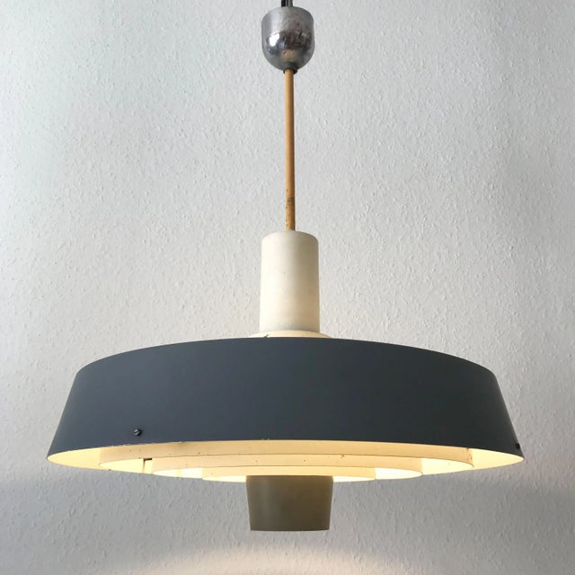 Gray Bornholmpendel Ceiling Lamp by Finn Monies & Gunnar Jensen for Louis Poulsen, 1960s For Sale - Image 8 of 17