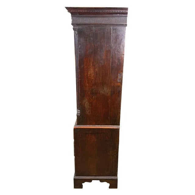 Brown Antique Georgian Oak Press Cupboard, 1750 For Sale - Image 8 of 13