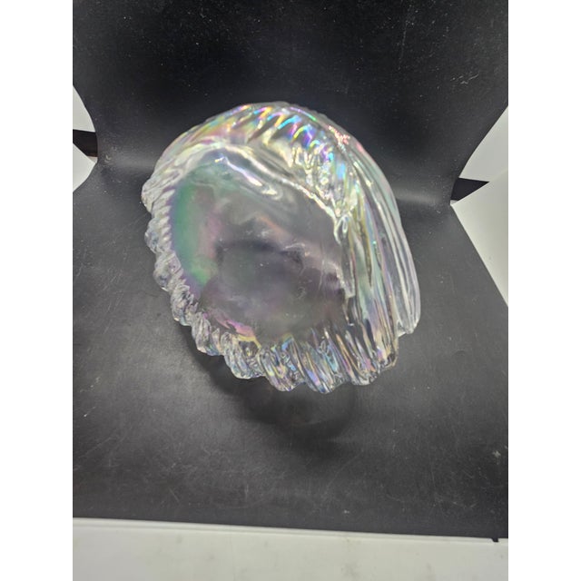 Vintage Iridescent Glass Clam Shell For Sale - Image 4 of 4