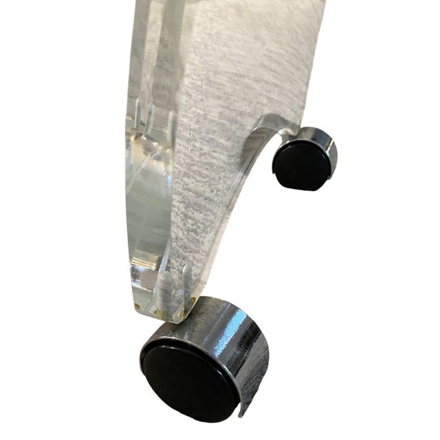 1970s Mid-Century Lucite Stool (On Casters) For Sale In Boston - Image 6 of 7