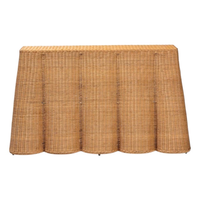 Rattan Tromp l'Oeil Ghost Console Table For Sale