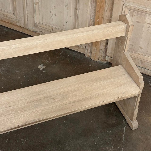 19th Century Gothic Revival Stripped Oak Church Bench For Sale - Image 15 of 18