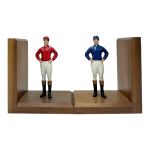 Pair Vintage Equestrian Jockey Bookends