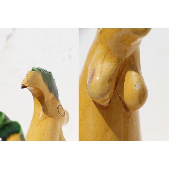 1900s Portuguese Rooster Earthenware Aquamanile For Sale - Image 11 of 13