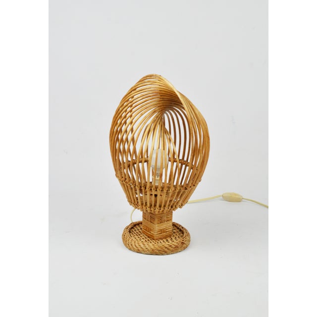 Wicker Table Lamp, 1970s, in Very Good conditions. Designed 1970 to 1979 European Plug (up to 250V).The wiring of this...