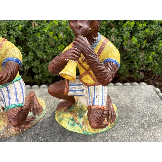 1960s Pair of Italian Glazed Terracotta Monkeys For Sale In Houston - Image 6 of 14