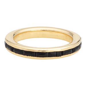 Vintage French Black Onyx Eternity Stacking Band Ring Size 5