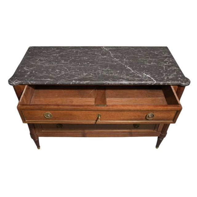 19th Century French Louis XVI Marble-Top Commode For Sale - Image 4 of 7