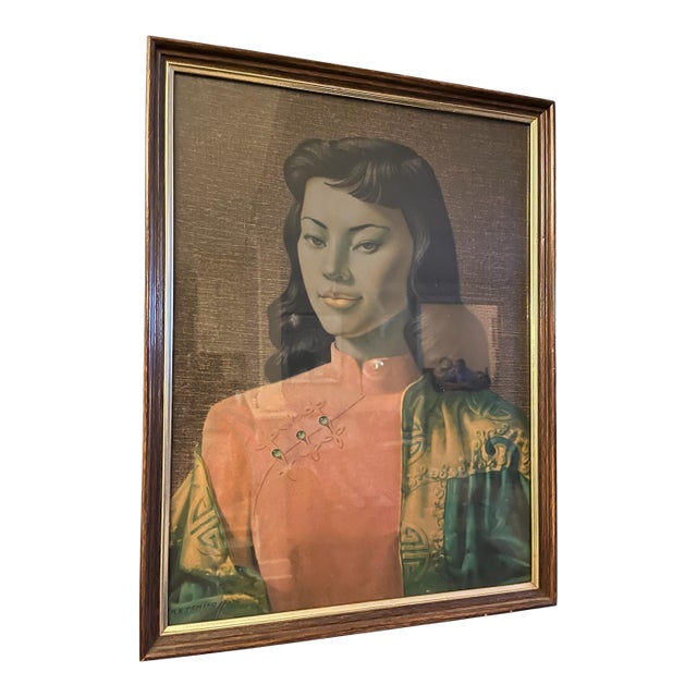 Original 1960’s Vladimir Tretchikoff Lithograph - “Green Lady” For Sale