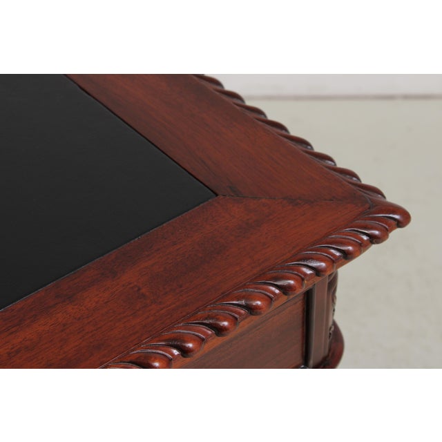 Chippendale Style Ball & Claw Mahogany Partners Desk For Sale - Image 10 of 17