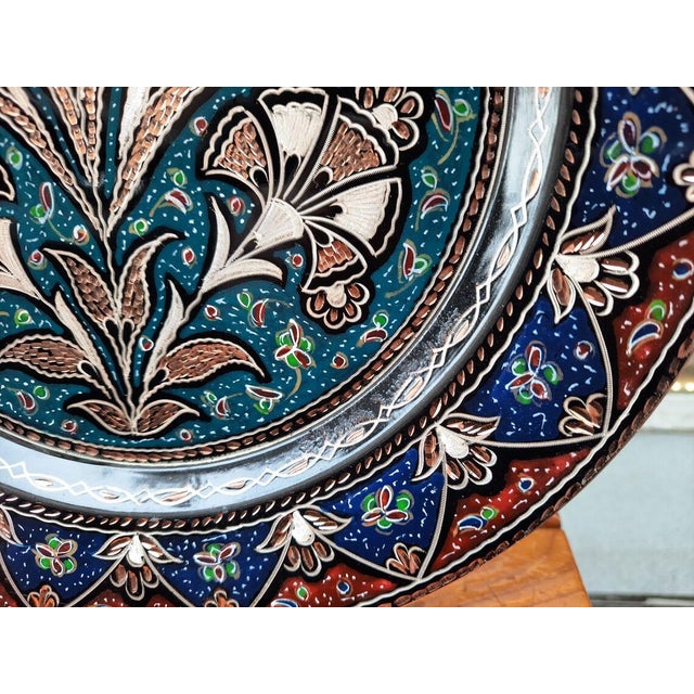 Hand Made Clove Design Copper Tray For Sale - Image 5 of 9