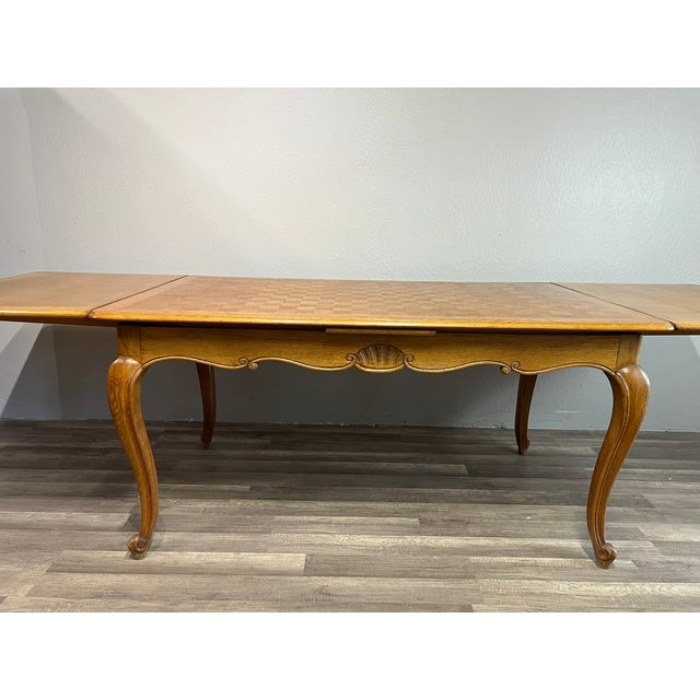 1960s 1960s Mid Century Belgian Light Oak Table and 6 Chair Set - Set of 7 For Sale - Image 5 of 12