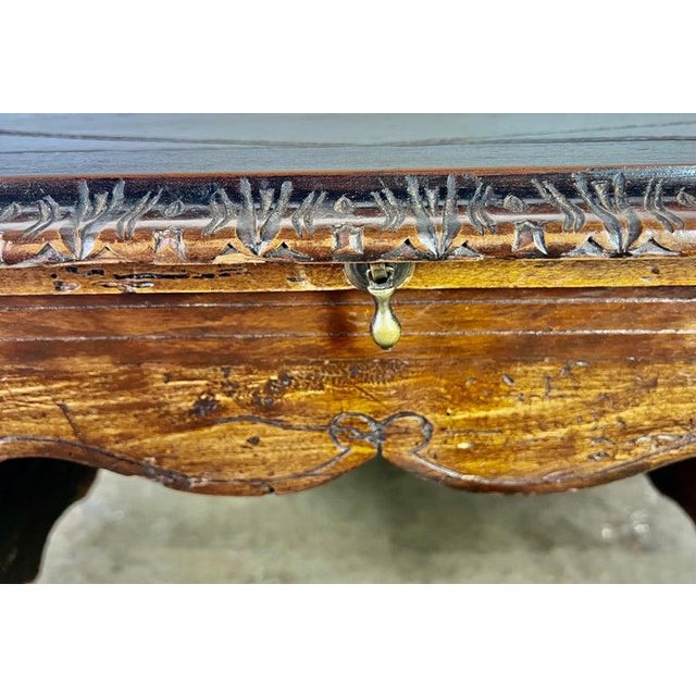 18th Century, French Walnut Leather Top Writing Table W/ Bronze Hardware For Sale - Image 11 of 17