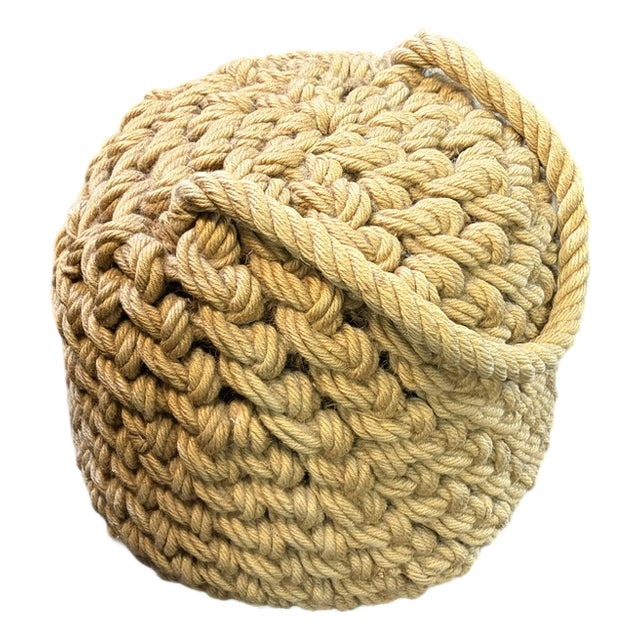 Vintage Rope Pouf, Hassock, Ottoman For Sale