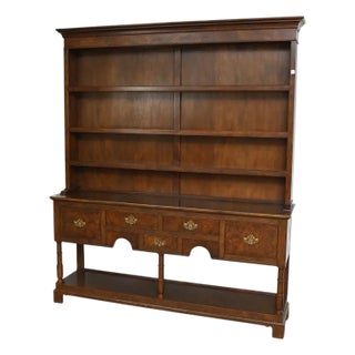 1950s 6 Ft Baker Colonial Style Cupboard Shelves Welsh Dresser For Sale