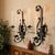 Gothic 1960 Spanish Revival Three-Arm Wrought Iron Candle Sconces, Pair For Sale - Image 3 of 14