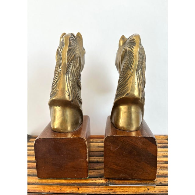Vintage Brass Horse Head Bookends - Dolbi-Cashier For Sale In Denver - Image 6 of 10