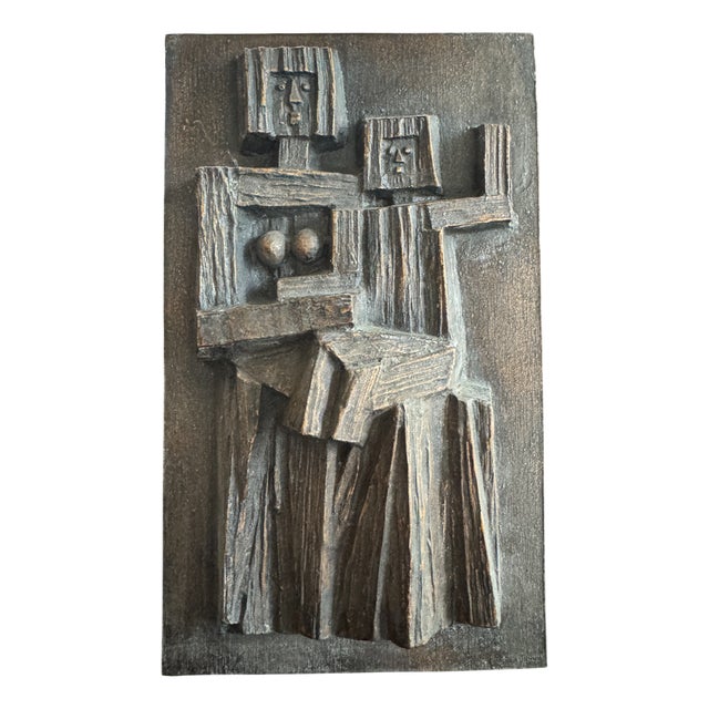 Percz János, Cubist Sculpture in Bronze For Sale