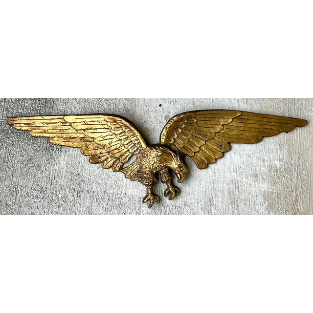 Vintage Gold Painted Metal Eagle Wall Sculpture For Sale - Image 16 of 17