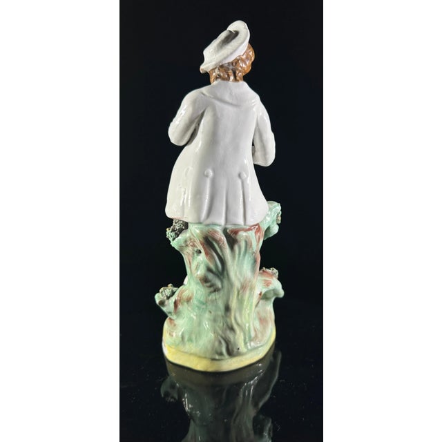 Mid 19th Century Antique Staffordshire Porcelain Boy With Dog Figurine, 19th Century For Sale - Image 5 of 10