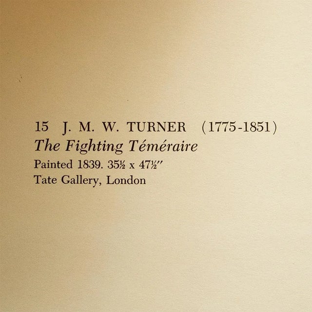 1950s 1956 After J. M. W. Turner "The Fighting Temeraire", Vintage Full-Color Print For Sale - Image 5 of 8