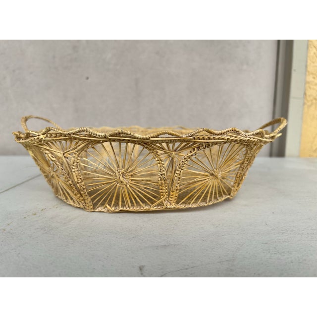 Beautiful Tenerife lace basket. Could be used as a bread basket or for decoration. This basket has delicate intricate hand...