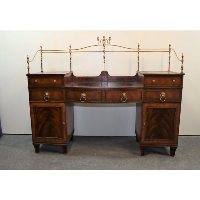Maitland Smith Regency Style Mahogany & Leather Sideboard For Sale - Image 10 of 10