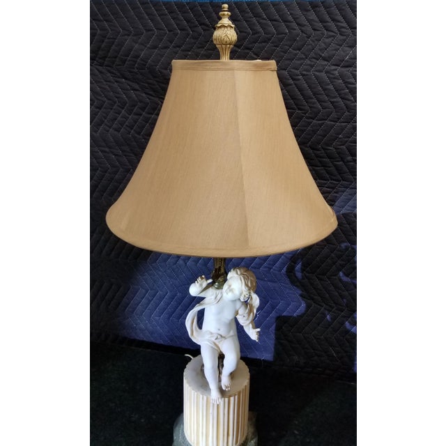 Vintage White Porcelain Cherub Angel Table Lamps A Pair Chairish