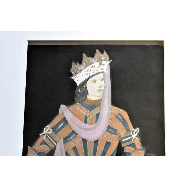 Gothic 1920s Lev Bruni Pastel Medieval Prince Theatrical Costume Illustration For Sale - Image 3 of 8